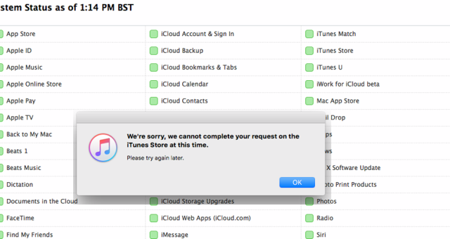 Někteří uživatelé hlásí výpadek iTunes a App Store
