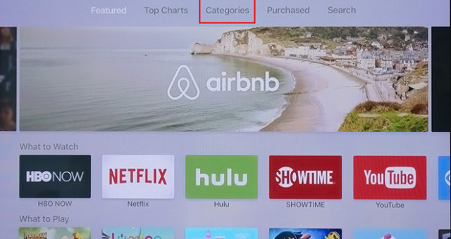 App Store pro Apple TV dostal sekci „Kategorie“