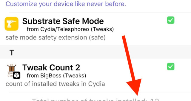 Tweak Count 2: Zjistěte, kolik vychytávek ze Cydie máte nainstalovaných