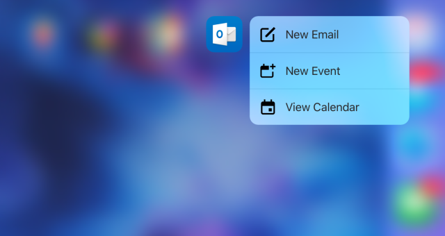 Microsoft Outlook nyní podporuje 3D Touch