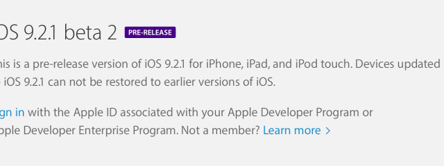 Apple zveřejnil iOS 9.2.1 beta 2