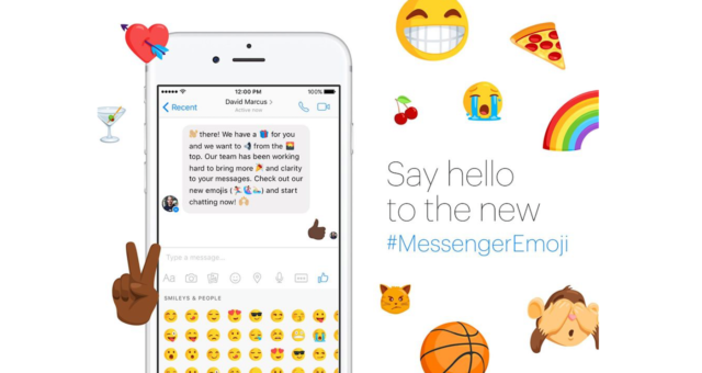 Aplikace Facebook Messenger zveřejnil 1500 nových emotikon
