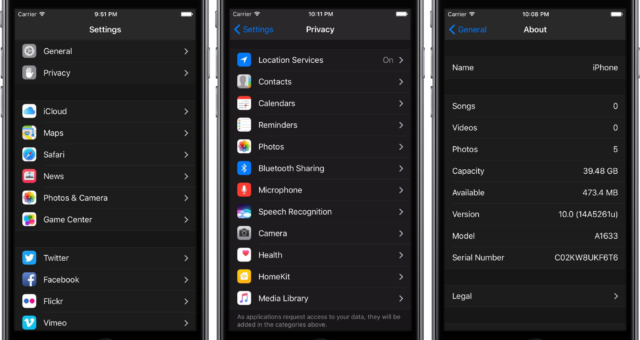 Vyjde funkce Dark Mode u iOS 10?