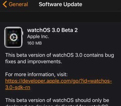 Apple vydal druhou beta verzi watchOS 3 pro registrované vývojáře