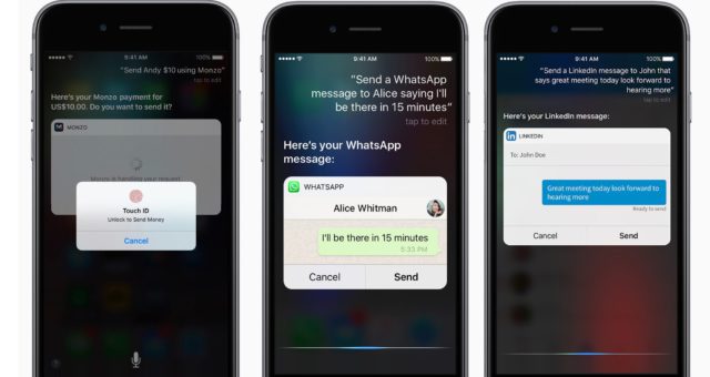 Siri bude v iOS 10 využívat aplikace třetích stran pro posílání zpráv