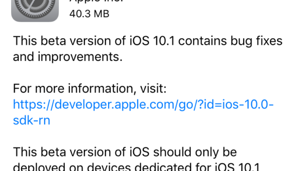 Apple vydal třetí beta verzi iOS 10.1 a tvOS 10.0.1 pro vývojáře