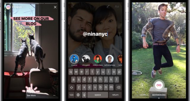 Aktualizace aplikace Instagram přináší funkci Boomerang, mentions a linky ve Stories