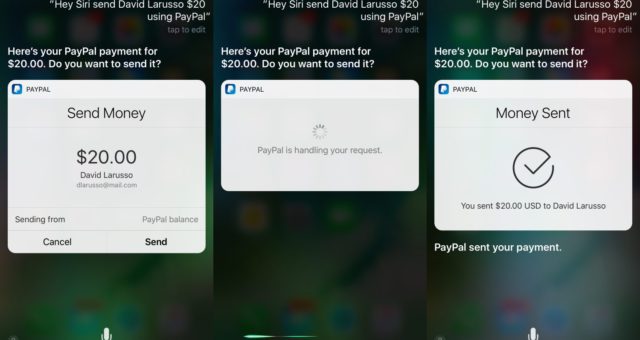 Při placení přes PayPal můžete nově využít Siri