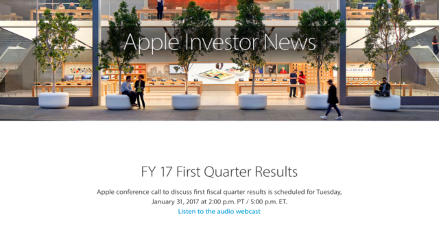 Apple zveřejní finanční výsledky tohoto fiskálního čtvrtletí na konci ledna
