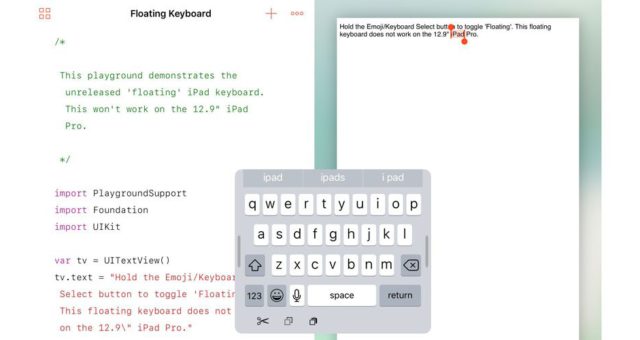 Nyní je možné vyzkoušet si posuvnou klávesnici pro iPady