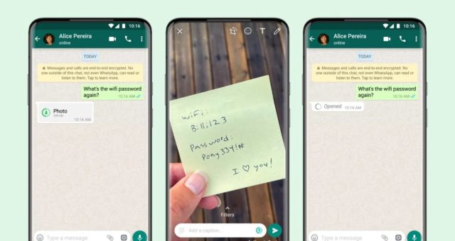 WhatsApp zavádí funkci „View Once“, která přináší mizející fotografie a videa